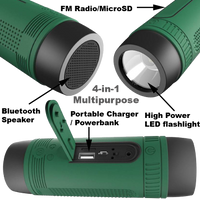 The Ultimate Outdoor Portable Speaker with LED Flashlight & Powerbank